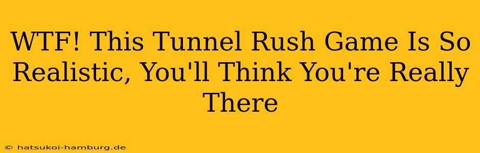 WTF! This Tunnel Rush Game Is So Realistic, You'll Think You're Really There